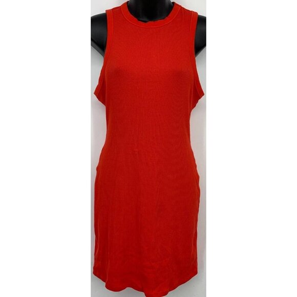 SKIMS Cotton Rib Tank Dress Ruby Bodycon Mini Ribbed Womens Large L NEW NWT - Picture 1 of 9